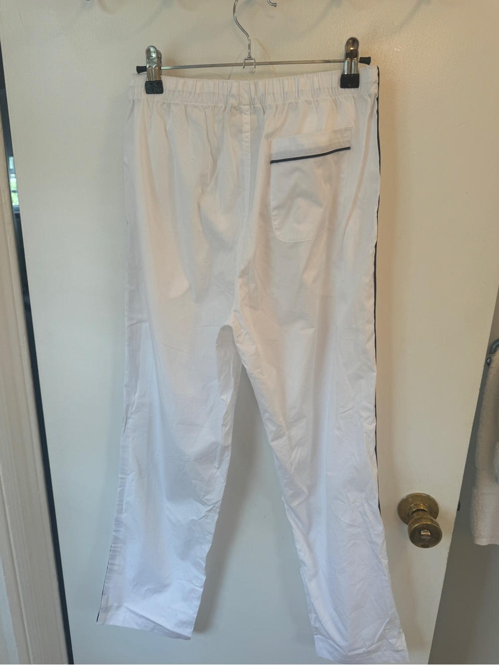 100% Cotton Sleepy Jones Marina Pajama Set Women’s Xs White Navy Piping Nwot — image 7 of 8